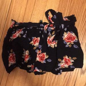 TOPSHOP floral shorts with bow